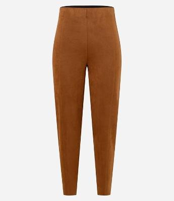 Calça Legging em Suedine e Zíper Lateral