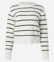 Blusa em Tricô Listrado com Pelinhos - 1