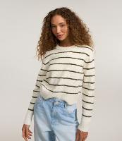 Blusa em Tricô Listrado com Pelinhos - 2