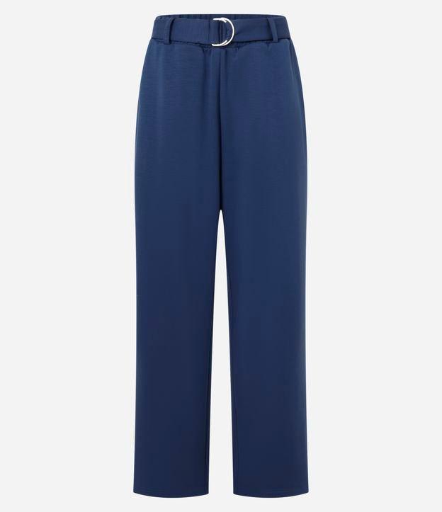 Calça Reta em Viscose com Faixa e Fivela - 1