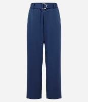 Calça Reta em Viscose com Faixa e Fivela - 1