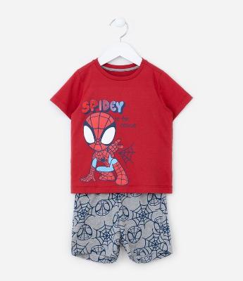 Pijama Curto Infantil com Estampa Spidey - Tam 2 a 6 anos