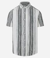 Camisa em Algodão com Textura e Listras Diversas - 1