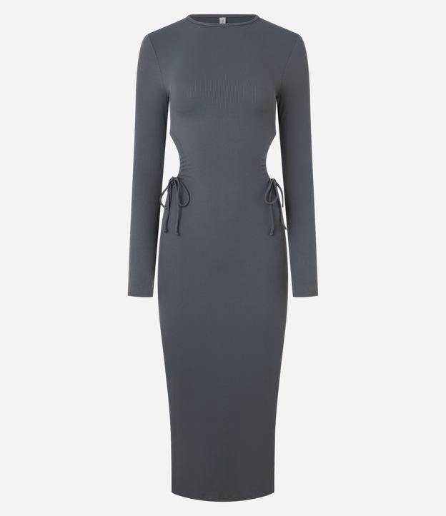 Vestido New Midi em Ribana com Aberturas Laterais com Amarração - 1