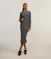 Vestido New Midi em Ribana com Aberturas Laterais com Amarração - 2