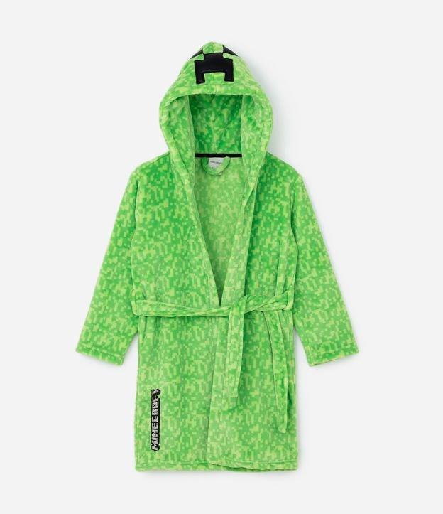 Roupão Infantil em Fleece com Estampa Minecraft -Tam 5 ao 16 Anos - 1