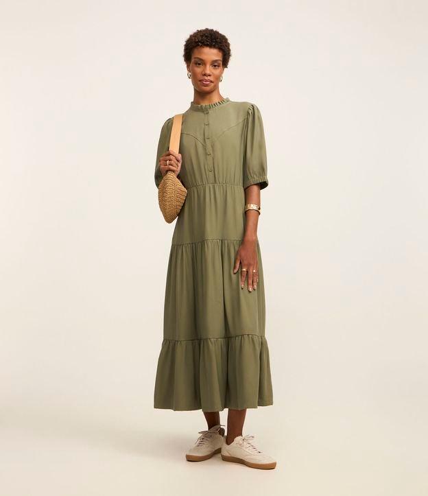 Vestido Midi em Viscose com Babado Marias - 2