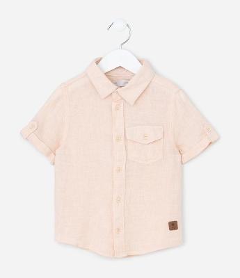 Camisa Infantil em Viscolinho com Bolsinho - Tam 1 a 4 Anos