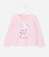 Blusa Infantil com Estampa Poodle e Corações - Tam 1 a 6 Anos - 1