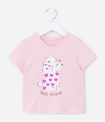 Blusa Infantil com Estampa Poodle com Detalhes em Foil - Tam 1 a 6 Anos