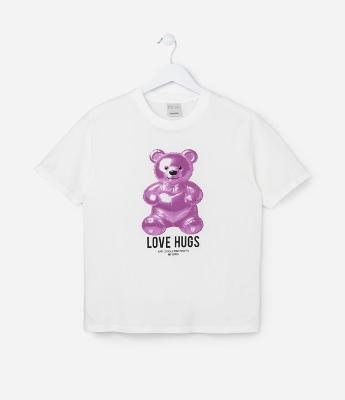 Camiseta Infantil com Estampa Balão de Ursinho - Tam 7 a 14 Anos