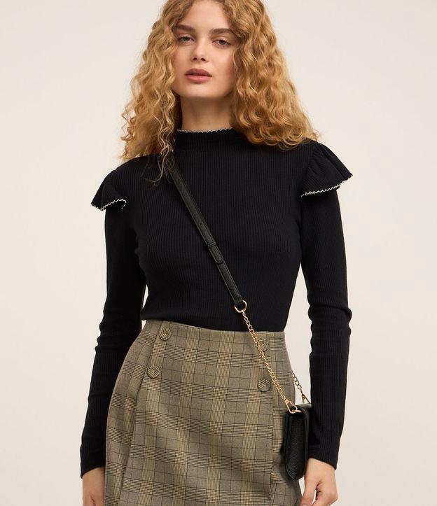 Blusa Manga Longa Texturizada Com Babadinhos - 2