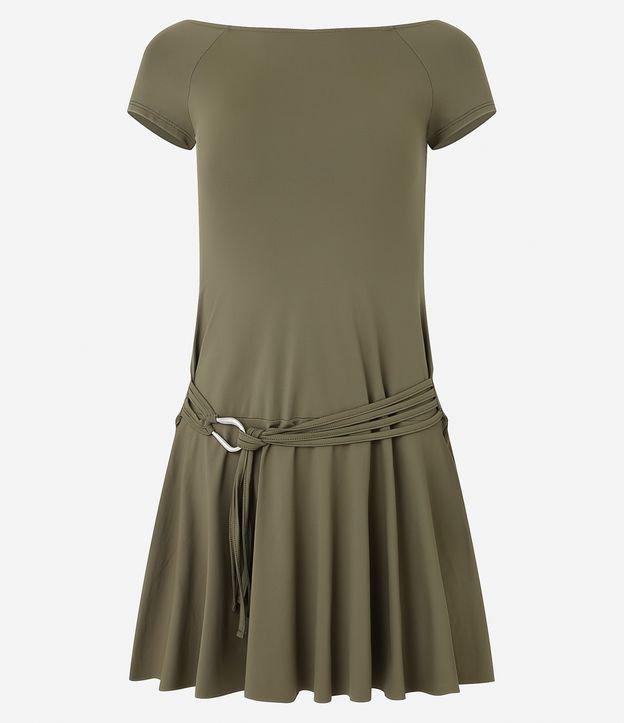 Vestido Curto Ombro a Ombro em Microfibra com Cinto - 1