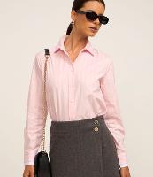 Camisa Alongada em Tricoline com Listras em Fio Tinto - 2