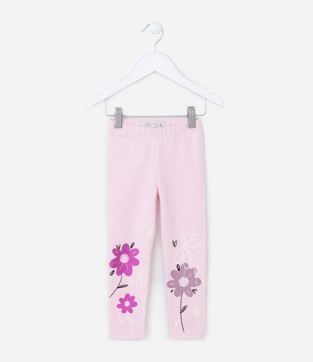 Calça Legging Infantil com Estampa de Florzinhas - Tam 1 a 6 Anos - 1