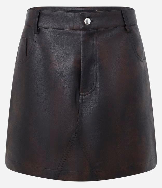 Mini Saia em PU com Efeito Manchado - 1