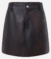 Mini Saia em PU com Efeito Manchado - 1