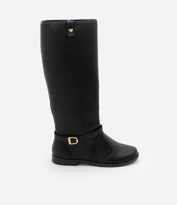 Bota Cano Alto Infantil com Detalhe de Fivela Molekinha - Tam 26 a 36