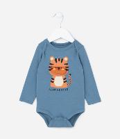 Body Infantil com Estampa Interativa de Tigrinho - Tam 0 a 18 meses - 1