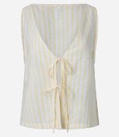 Saída de Praia Colete em Viscose e Algodão com Listras de Fio Tinto - 1