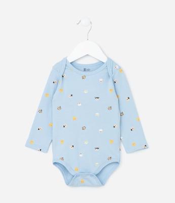 Body Infantil com Estampa de Bichinhos - Tam 0 a 18 meses