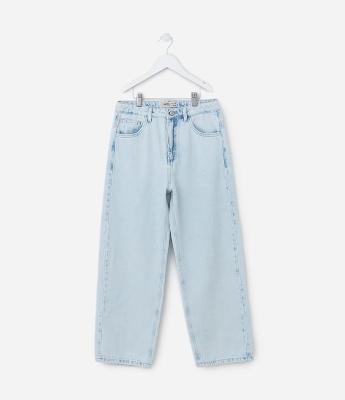 Calça Baggy Infantil em Jeans - Tam 5 a 14 Anos