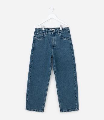 Calça Baggy Infantil em Jeans - Tam 5 a 14 Anos