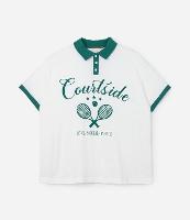Camiseta Polo Piquet Estampada Courtside Curve & Plus Size - 1