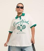 Camiseta Polo Piquet Estampada Courtside Curve & Plus Size - 2