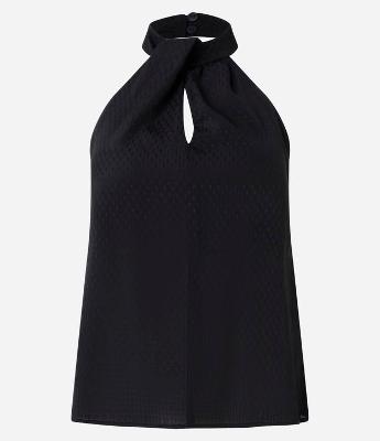 Blusa Frente Única em Chiffon com Gola Halter