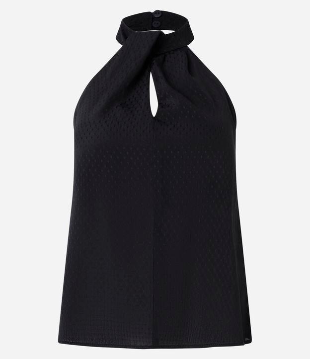 Blusa Frente Única em Chiffon com Gola Halter - 1