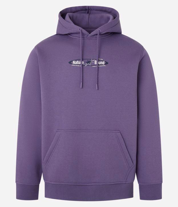 Casaco Relaxed em Moletom com Estampa Lettering - 1