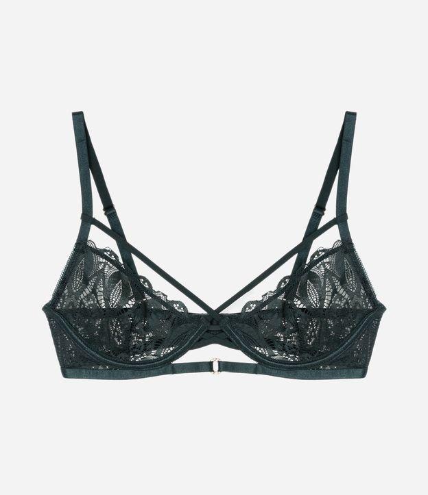 Sutiã sem Bojo com Aro em Renda Floral - 1