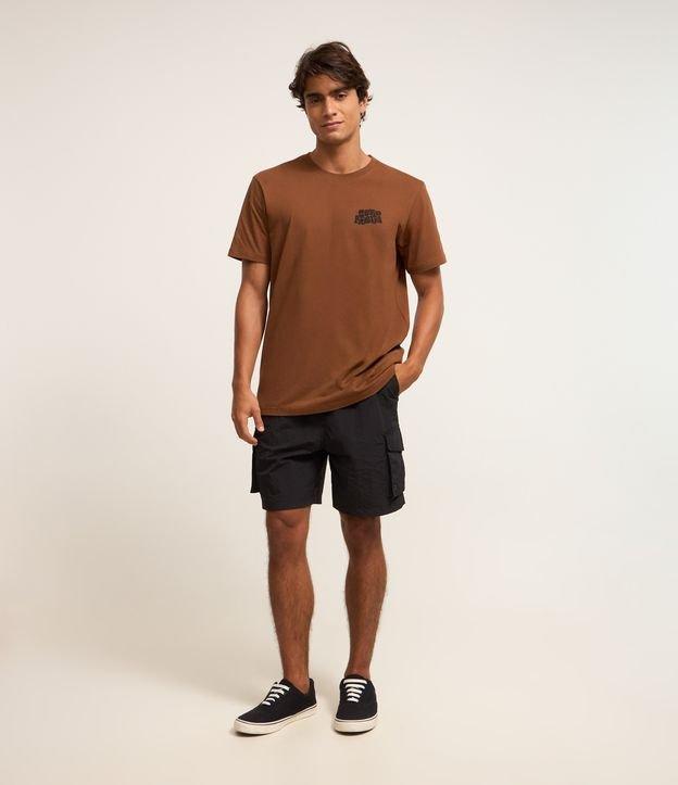 Bermuda em Poliamida com Cós Elástico e Bolso Cargo - 3