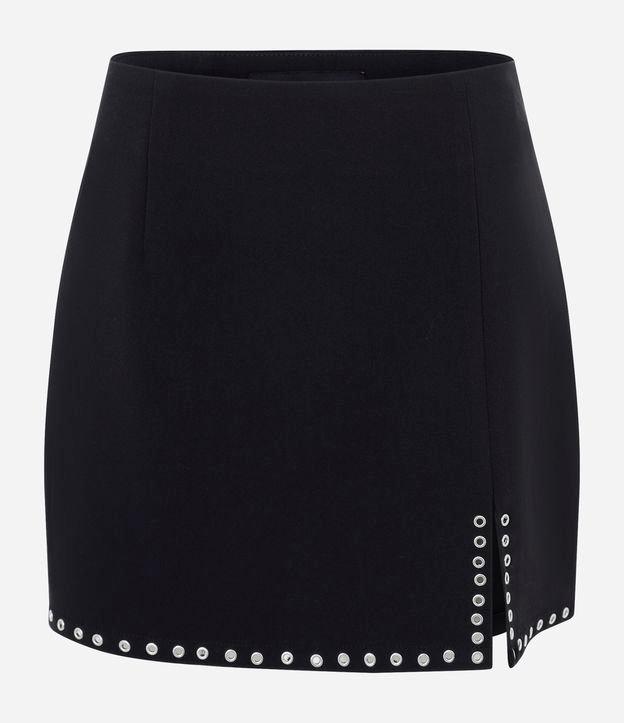 Mini Saia em Alfaiataria com Ilhós na Barra - 1