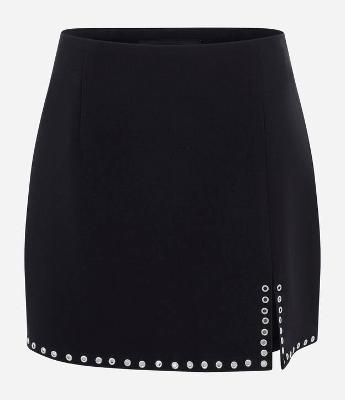 Mini Saia em Alfaiataria com Ilhós na Barra