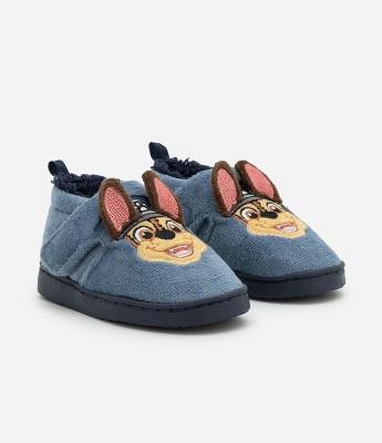 Pantufa Fechada em Fleece com Bordado Chase Patrulha Canina - Tam 19 ao 28