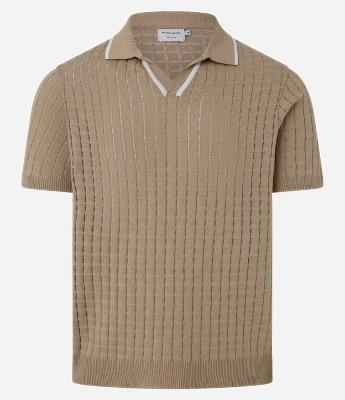 Camisa Polo Gola Contrastante e Textura