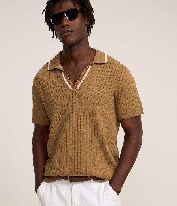 Camisa Polo Gola Contrastante e Textura - 2