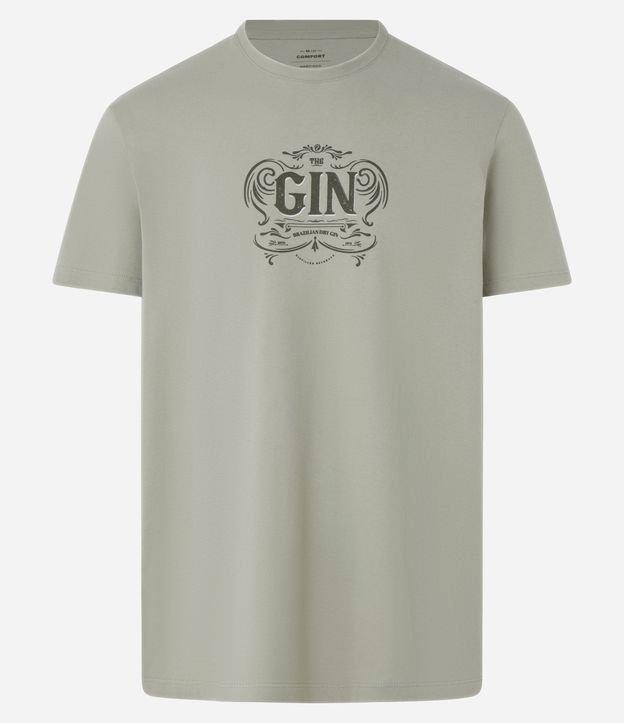 Camiseta Comfort em Algodão com Estampa Lettering Gin - 1