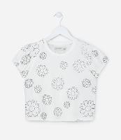 Blusa Infantil com Manga Bufante e Estampa de Flor Puff - Tam 5 a 14 anos - 1