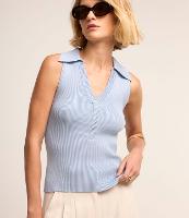 Blusa em Tricô Canelado com Gola Polo - 2