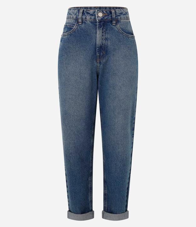 Calça Mom Jeans com Cintura Alta e Lavagem Dirty - 1