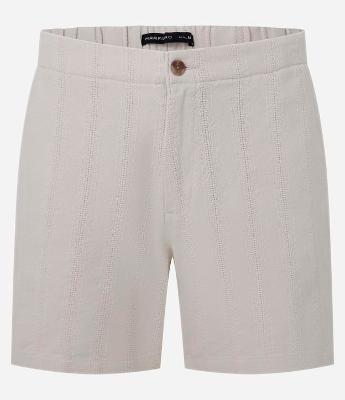 Bermuda em Algodão com Textura e Cós Elástico