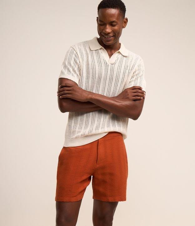 Bermuda em Algodão com Textura e Cós Elástico - 2