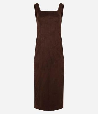 Vestido New Midi em Suede com Recortes