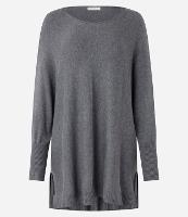 Suéter em Tricô com Decote Canoa e Manga Morcego - 1