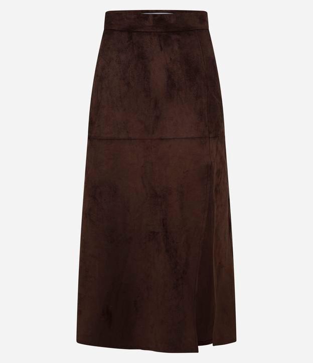 Saia New Midi em Suede Transpassada - 1