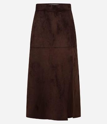 Saia New Midi em Suede Transpassada