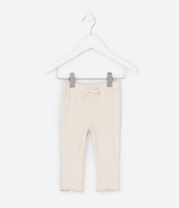 Calça Legging Infantil em Veludo com Lacinho - Tam 0 a 18 meses - 1